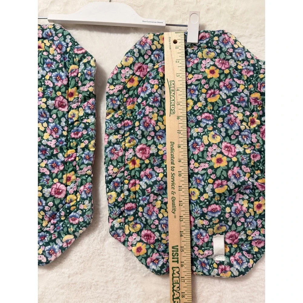 Vintage Quilted Bunny Rabbit Placemats and Floral Napkin Set Cottagecore 3pc
